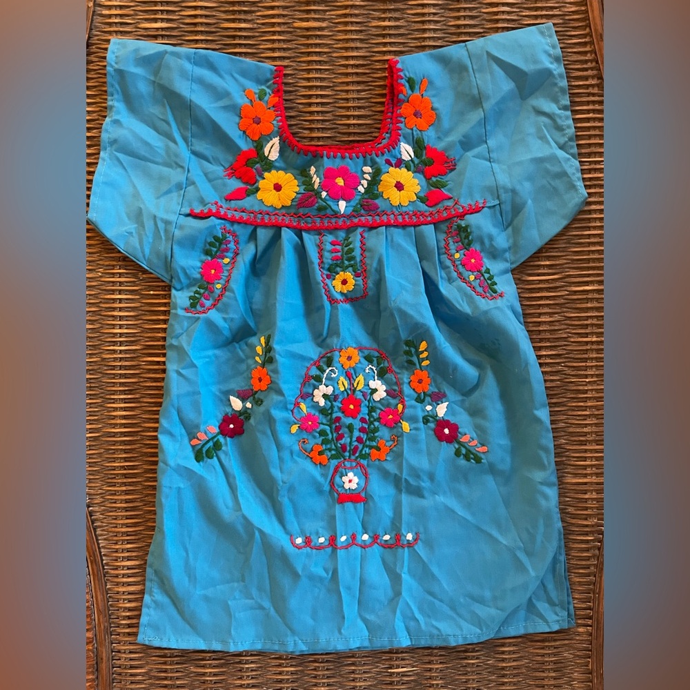 12 Months Colorful Hand-Embroidered Tehuacan Beautiful Baby Dress NWOT!